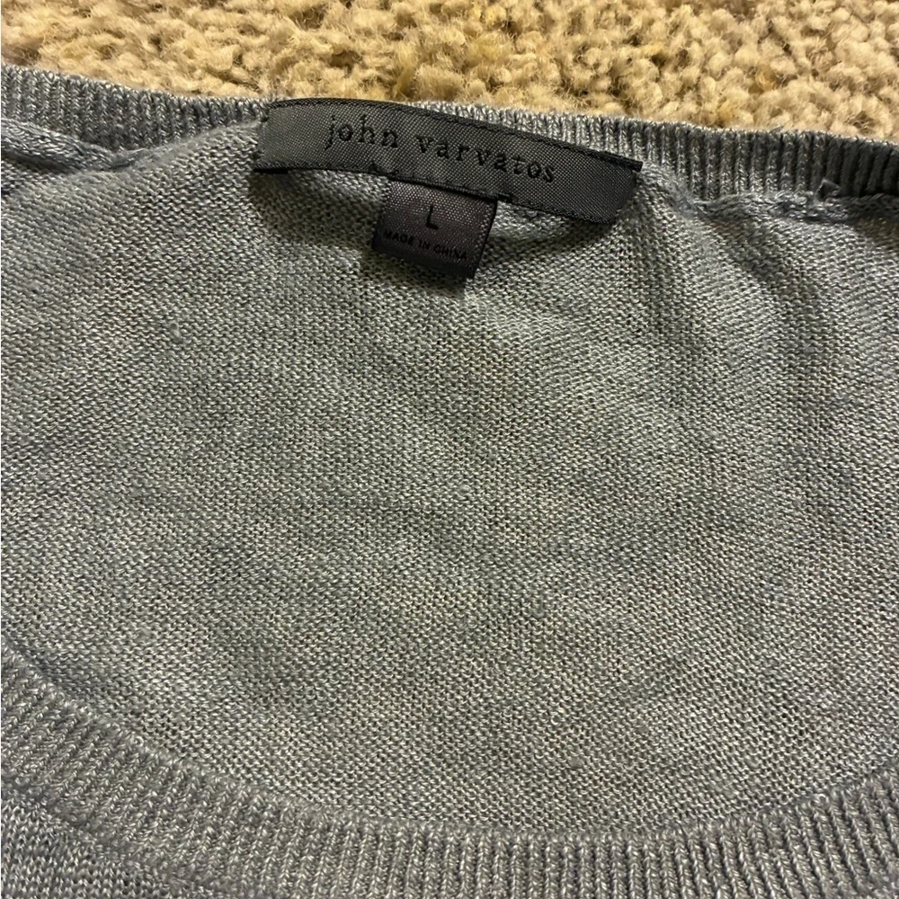 John Varvatos Men's Gray Linen Crewneck Sweater Size L Pullover
